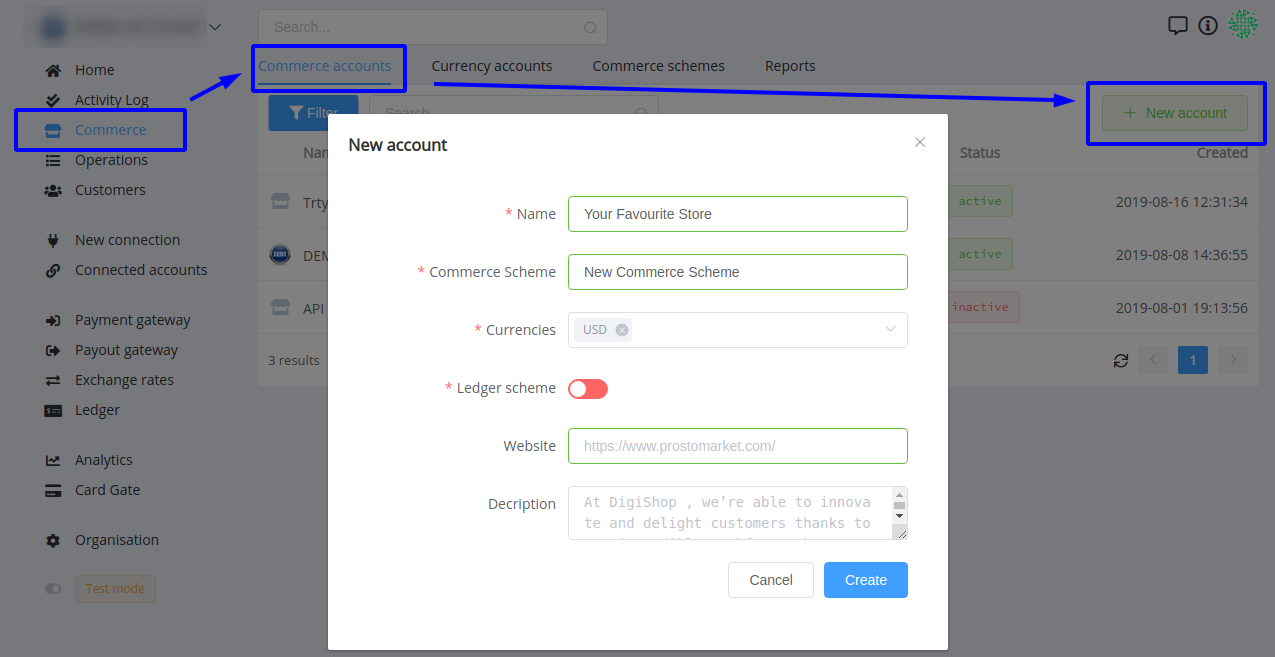 Setting up account - mykash Developer Docs